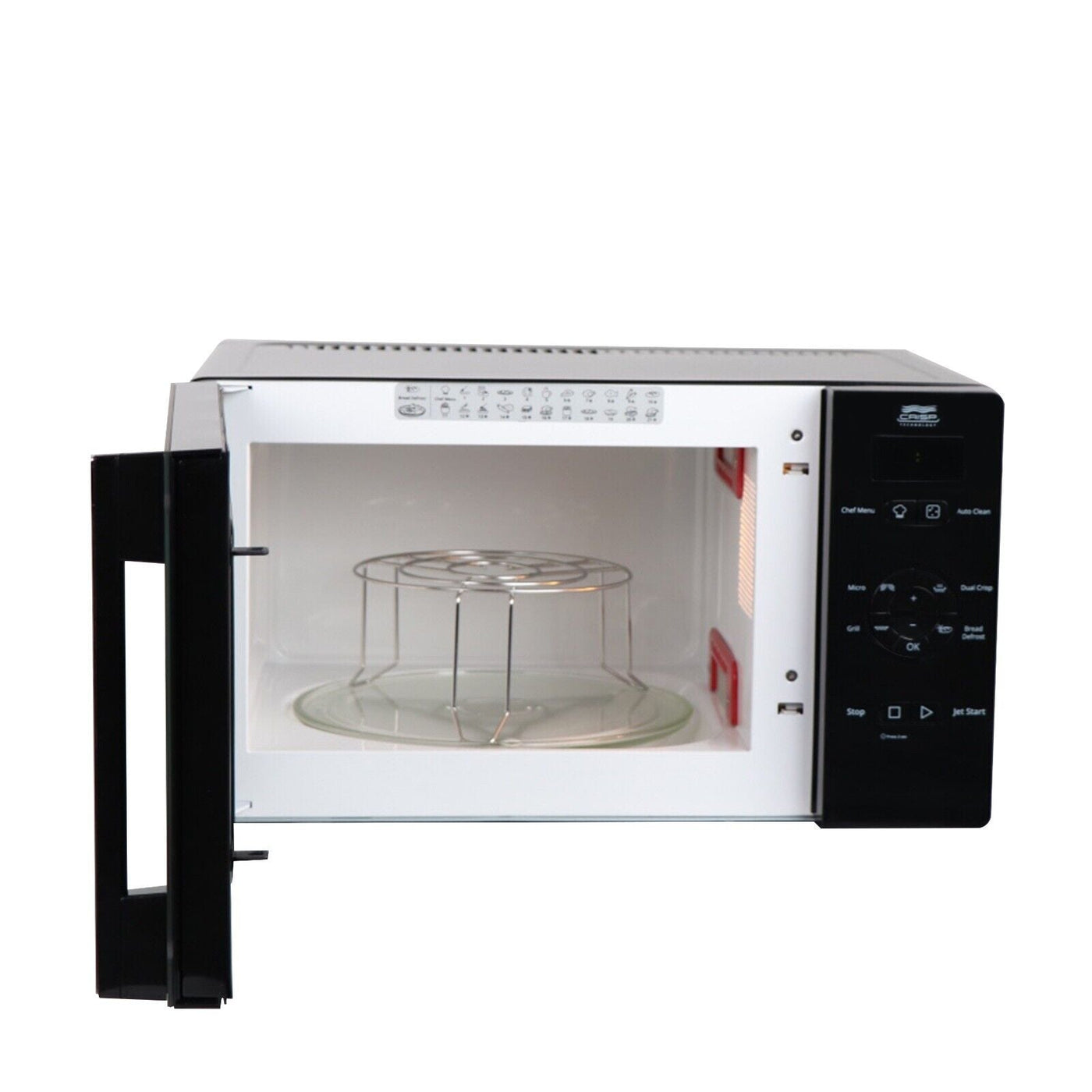 25L 800W Microwave Oven With Crisp & Grill In Black